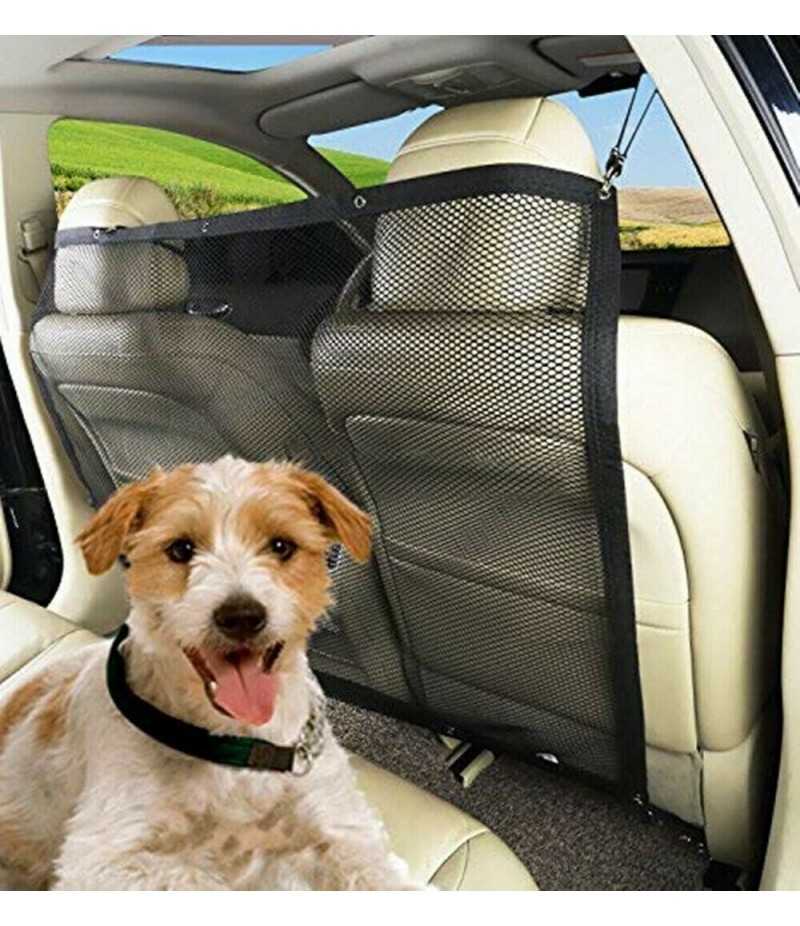 Voiture barrière pour animaux de compagnie maille chien voiture sécurité  voyage Isolation Net véhicule Van siège arrière-in Port Couleur Noir